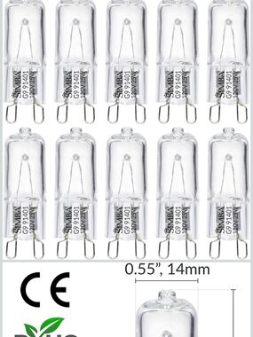 10 Pcs G9 T4 25W JCD BI-PIN Halogen Light Bulb (45)